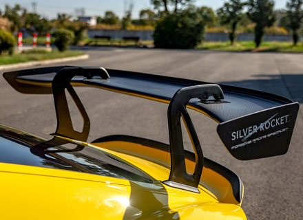 Rear spoiler / wing, dry carbon fibre. Porsche 718 Cayman GT4 RS - 9GT825871A, 9GT825871AA3G - SRRW01