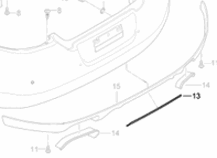 Rear bumper lower valance centre panel. Porsche 970 Panamera - 97050599301