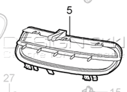 Griglia paraurti anteriore. Porsche 997.2 C2/C2S - 9975055630401C, 9975055640401C