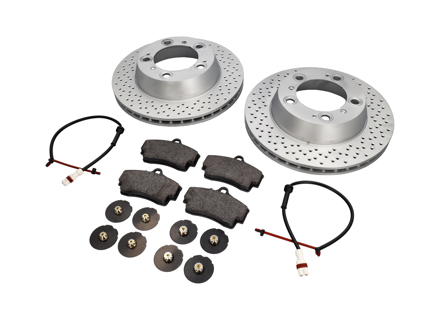 REAR Brake Pads and Brake Disc Package. Porsche 987 Boxster S / Cayman S - 98635293911, 98635240301, 98735240301, 98735240300, 98735293901, 98735293900, 99635208602