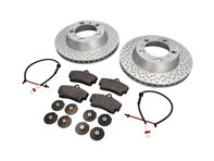 REAR Brake Pads and Brake Disc Package. Porsche 987 Boxster S / Cayman S - 98635293911, 98635240301, 98735240301, 98735240300, 98735293901, 98735293900, 99635208602