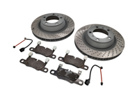 Bremsbelag- und Bremsscheiben-Set für die Hinterachse. Porsche 992.1 C2/C4 (2019–2024) - 992698451G, 9P1615601, 9P1615602, 9P1907637A