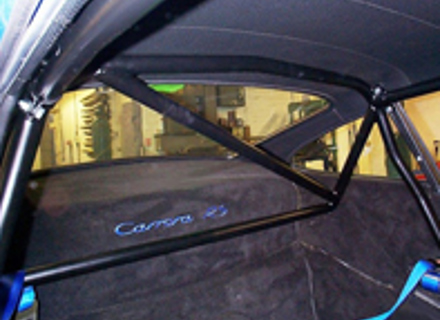 Überrollkäfig 6-Punkt-Verschraubung mit einzelnen Türstangen, ohne Schiebedach. Porsche 964
