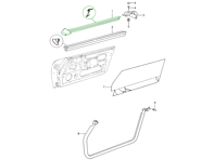 Afdichting van de raamsleuf in de deur. Porsche 964 Speedster 1993-94 - 96453127900, 96453127901, 96453128000, 96453128001