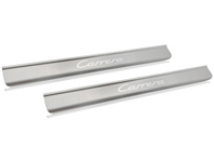 Door sill trim with Carrera lettering, stainless steel. Porsche 996 C2 / C4 - 99655198401, 99655198491, 996551984GT2, 99655198403 Door sill trim with Carrera lettering, stainless steel. Porsche 996 C2 / C4 - 99655198401, 99655198491, 996551984GT2, 99655198403