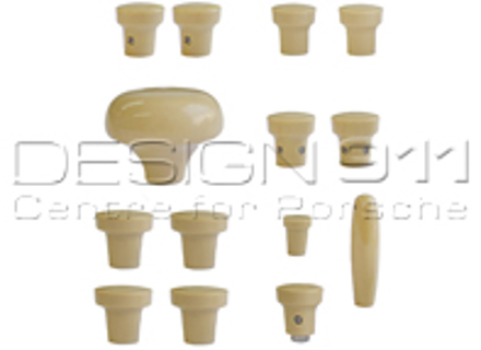 Dashboard knob set, BEIGE. Porsche 356A 1955-1959 - PCG35655200500, 64455281100500, 64455285300500, 64455283100500, 64455282101500