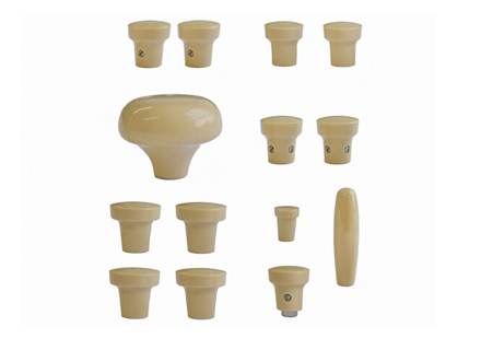Jeu de boutons de tableau de bord, BEIGE. Porsche 356A 1955-1959 - PCG35655200500, 64455281100500, 64455285300500, 64455283100500, 64455282101500