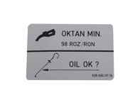 Sticker Fuel 98 Octane Rating. Porsche 964 Carrera RS / 968 Unleaded Fuel - 92800611719 - PAK98