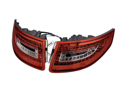 Indicator unit rear, Clear / Red V2 with LED bulbs for Porsche 997