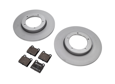FRONT Brake Pads and Brake Disc Package Porsche 912 / 911T 65-68 - 90135140111, 91135295003, 91135295005, 91135295004