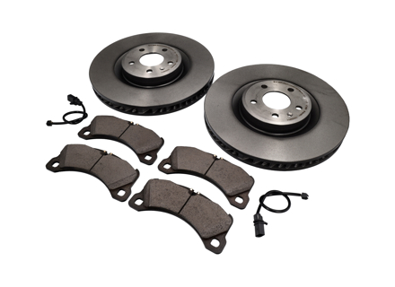 Front brakes disc and brake pads package Porsche Macan 3.0L - 95B615301T, 95B615302R, 971698151AD, 95B907253