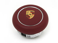 Airbag da volante rosso bordeaux. Porche 991 - 9P1880201ROG6, 9P1880201R, 9P1880201L, 9P1880201LOG6