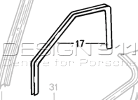 Door Seal. Porsche 924S / 944 / 968 - 94455503101, 94455503201