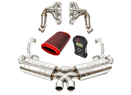 Fabspeed RACE Exhaust Performance Package, Polished Stainless Steel WITH ECU Upgrade. Porsche 987 Boxster / Cayman (2005-2008) - 98711311200, 98711311204, 98711311205, 98711311100, 98711311104, 98711311105 - FB416/16, FS.POR.987.ET, FS.POR.987.MAXP, FS.POR.987.LTRHDR
