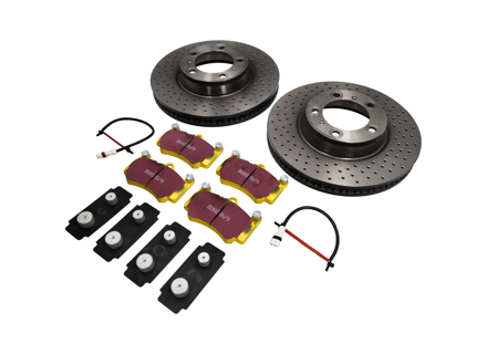 Brake Disc Package Sports EBC Brake Pads Porsche 997 C2S 3.8L - 9963514XX04BRE, 99635141004, 99635140904BRE, 99635140904, DP41515R, 9963514XX04, 99635108901, 99761275701, 99761267801