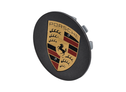 Wheel Cap 'Large Crest' Grey with Coloured crest for Porsche - 7PP601149A, 00004460604