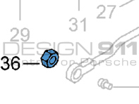 Cabriolet Hood Push Rod Ball Pin Nut. Porsche 986 Boxster - 90003400105, N01111811 Cabriolet Hood Push Rod Ball Pin Nut. Porsche 986 Boxster - 90003400105, N01111811