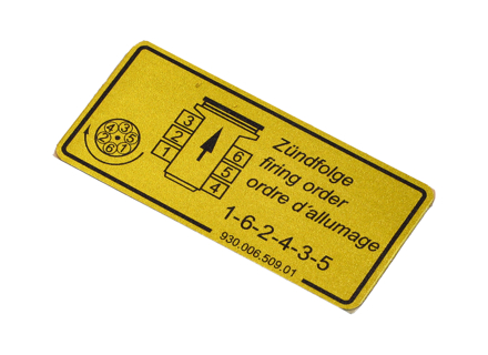 Pegatina Orden de encendido. Porsche 911 3.2 Carrera - 93000650901 - 1601500606