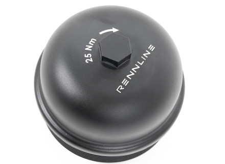 Rennline billet aluminium oil filter housing cap. Porsche 997 / 991 / 970 Panamera V8 / Cayenne V8 - 94810702200 - M52