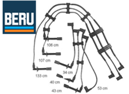 Ignition HT lead set. Porsche 911 3.2L 1985-89 - 91160201103, 91160201203, 91160201104 - ZE744, ZE744