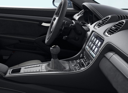 PDK 换挡杆，Race-Tex 材质，黑色/北极灰。保时捷 982 Cayman GT4 RS - 982713120APO2