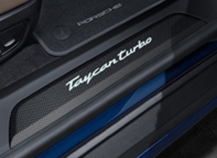 Side Sills Trims in matt Carbon with logo, illuminated. Porsche Taycan 2020>> - 9J1073800A, 9J1073800B, 9J1073800C