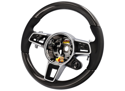 Sports Multi-function steering wheel in Carbon. Porsche 991.2 (911) / 718 Boxster / 718 Cayman 2016>> - 99104440038A34, 99104440039A34, 99104440040A34, 99104440041A34