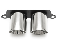 Deluxe Dual Style Tips - Polished Chrome. Porsche 991.2 GT3 / GT3 RS - 99111125395, 99111125380, 99111125791