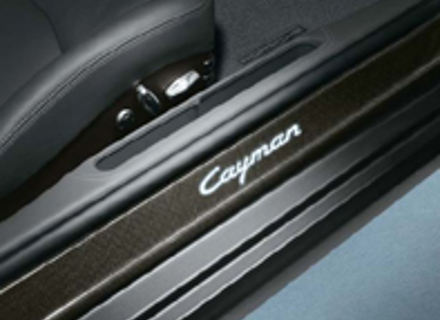 Side Sills Trims in Carbon with Logo, Illuminated. Porsche 987C Cayman - 98704480037, 98704480038, 98755199103