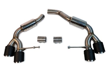 Sistema de escape deportivo trasero Fabspeed Slip-On, resonado (más silencioso). Porsche Macan 2.0L (2014-2018) - 95B0442003, 95B0442004 - FS.POR.14MCN2L.RMBPCF, FS.POR.14MCN2L.RMBPP, FS.POR.14MCN2L.RMBPB, FS.POR.14MCN2L.RMBPTI