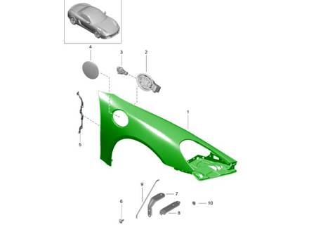 Voorspoiler, gegrond. Porsche 981 Boxster / Cayman 2012-16 - 98150303100GRV, 98150303200GRV