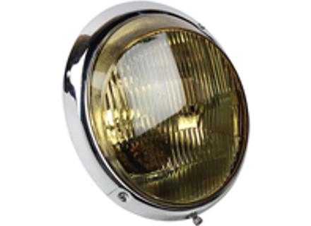 Headlamp chrome rim yellow glass, E-marked Porsche 911 / 964 (non leveling type) LHD CARS - 91163110101 - 1695100500