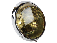 Headlamp chrome rim yellow glass, E-marked Porsche 911 / 964 (non leveling type) LHD CARS - 91163110101 - 1695100500 Headlamp chrome rim yellow glass, E-marked Porsche 911 / 964 (non leveling type) LHD CARS - 91163110101 - 1695100500