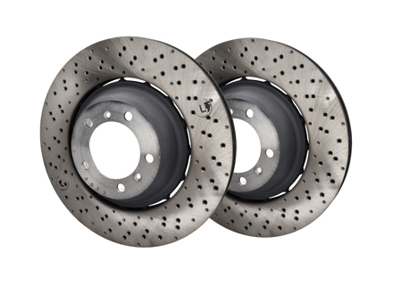 制动盘转子，后部 2 套。保时捷 981 Cayman GT4 - 98135240780, 98135240880, 205971C, 205970C, 9GT615601F, 9GT615602F, 98135240781, 98135240881