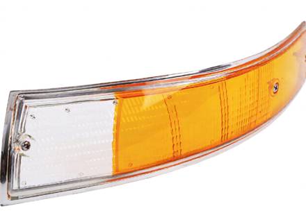 Front Indicator Lens With Chrome Rim. Porsche 911 / 912 1965-73 - 91163192103, 90163190303, 91163192203, 90163190403 - URO-009648, URO-009649