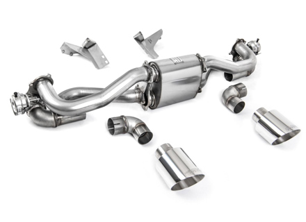 Milltek Sports Exhaust Rear Silencer Delete With Polished Trims. Porsche 718 Cayman GT4 / Boxster GTS 4.0L - 982251053E, 982251053K, 982251053F, 982251053H, 982251053D, 982251053G - SSXPO157