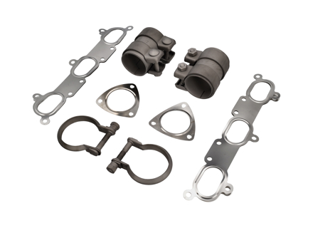 Exhaust Fitting Kit with Titanium clamps . Porsche (911) 996 GT3 - 99611110771, 99611111350, 99711152000, 99611110800