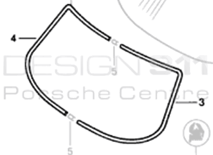 Front Screen Moulding Metal Black. Porsche 911 - 9115419110170K, 9115419120170K