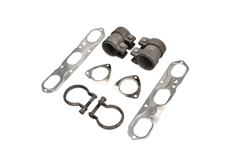 Exhaust Fitting Kit with Titanium clamps . Porsche (911) 996 C2 /C4 / C4S - 99611110755, 99611111350, 99711152000, 99611110800