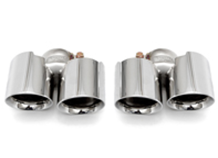 Exhaust Deluxe Quad-Style Tail Pipes, Polished Chrome. Porsche 997.2 Carrera - 99711115130, 99711135130, 99711198330, 99711199130, 99711199140, 99711115230, 99711135230, 99711198430, 99711199231, 99711199240