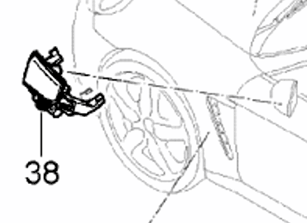 Door mirror warning light. Porsche 970 Panamera LHD - 97064140100, 97064140200 - MP00136, MP00137