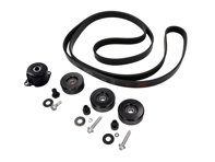 Complete poelie- en riemset - Spanrol, looprollen en aandrijfriem - voor Porsche 996 turbo / GT2 / 997.1 turbo / GT2 met airconditioning - 99610236550, 99611501670, 99611501672, 99907204109, 99907205901, 90006711703, 90006711705, 99611501571, 99611501576, 99610212553, 99611522171, 99611522172, 90037820009, 90037831301, 90007406302, 90007438001, 99919237950, 99919237951