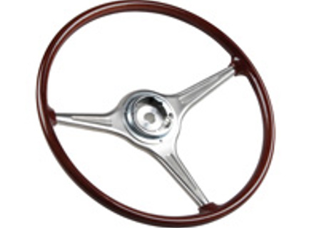 Steering wheel, Faux wood, 420 mm. Porsche 356 B/C - 64434708405 - 121403-AK0, 1645500200