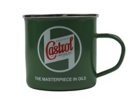 Taza clásica de lata esmaltada Castrol. Taza clásica de lata esmaltada Castrol.