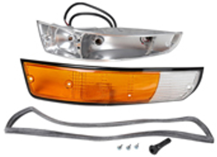 Indicator unit & lens front metal casing. Porsche 911 1972-73 - 90163140130, 90163140230 - 1695401970, 1695401980