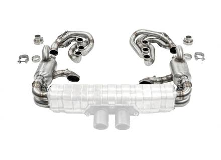 Impianto di scarico sportivo CARGRAPHIC GT Backdate con ID42, con riscaldamento, per silenziatore GT3. Porsche 964 Carrera 2/4/RS - 96411104504, 96411104605, 96411104502, 96421103905, 96421103932, 96421104004, 997111027A1