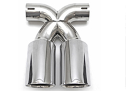 Terminale di scarico Deluxe Dual Style cromato lucido. Porsche 987.2 Boxster / Cayman - 98711125730, 98711125831, 98711198130, 98711125860