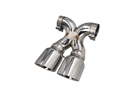 Terminale di scarico Deluxe Dual Style cromato lucido. Porsche 987.2 Boxster / Cayman - 98711125730, 98711125831, 98711198130, 98711125860