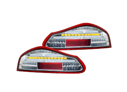 LED Indicator Unit Rear, Red outline / Clear lens. Porsche 986 Boxster - 98663144504, 98663144604, 00004490067 - EU-74-BOX-R-15