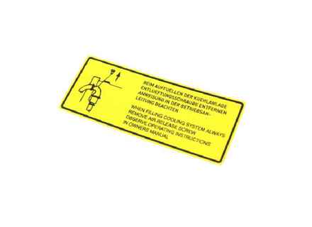 Cooling system sticker. Porsche 924 Turbo - 477000269C - PAK4E1